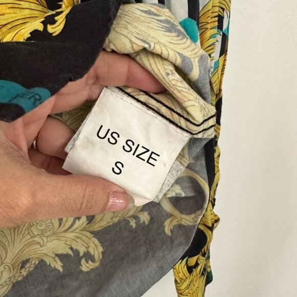 Versace Jeans Cube Baroque Print Sportshirt Button Up Shirt Size S - Picture 6 of 12